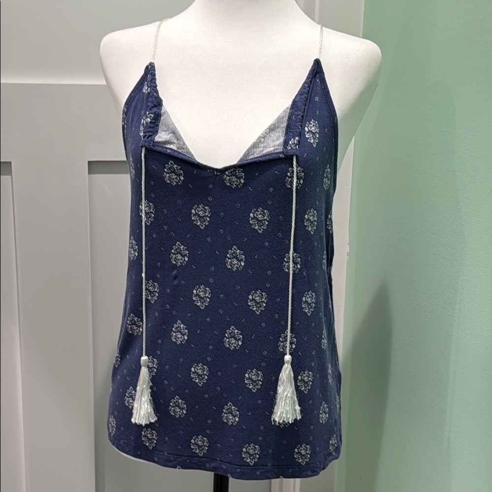 Blue and White Tie Front Camisole top by s.Oliver. Size 6